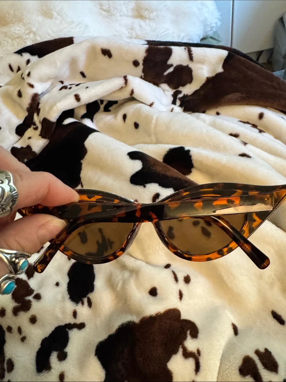 Source Unknown Tortoiseshell Cat-Eye Sunglasses with Rhinestone Accent - Brown